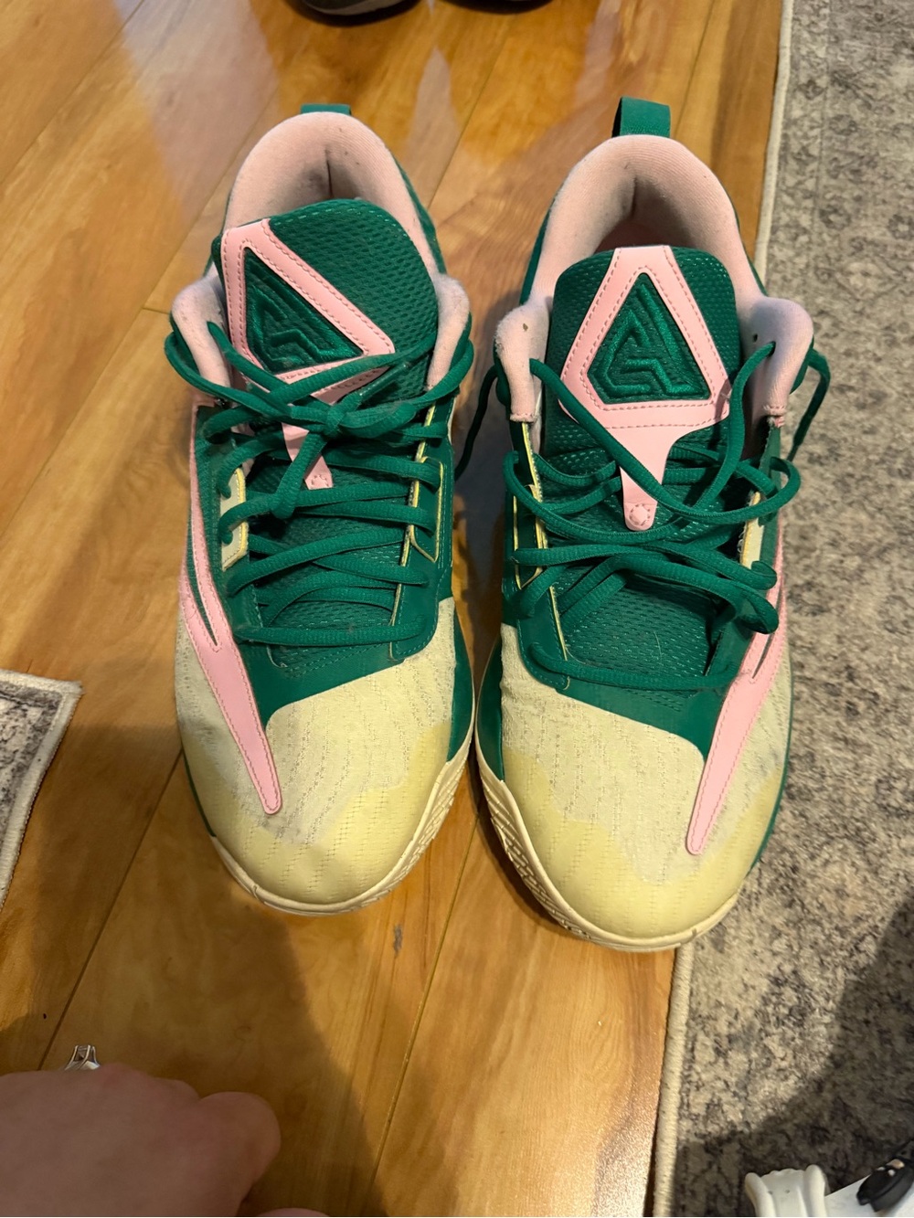 Nike Men's Green, Pink & Yellow Athletic Sneakers